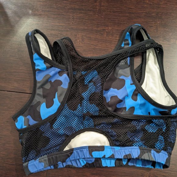 GRRRL Blue Camo Mesh Sports Bra - Picture 4 of 4
